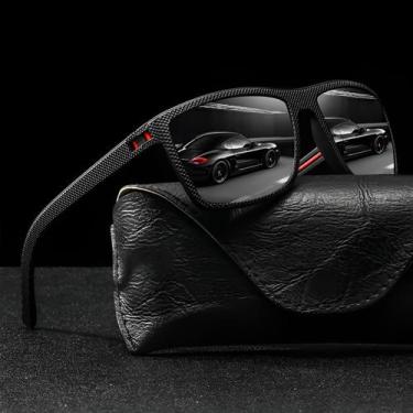 Imagem de Óculos De Sol Masculino Polarizado Square Texturizado Preto Com Proteç