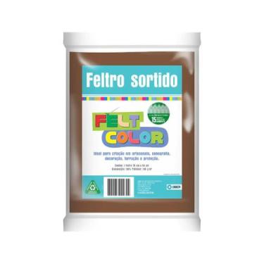 Imagem de Feltro Feltcolor Liso Marrom Café - 70cm x 50cm - Ober
