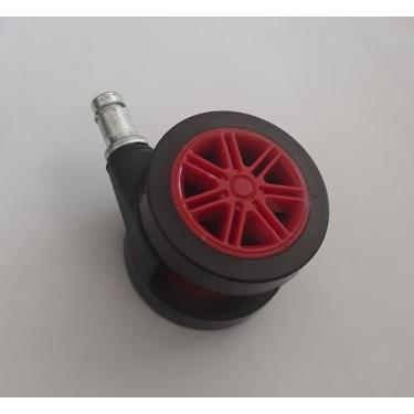 Imagem de Rodizio para cadeira gamer vermelho roda de poliuretano  s55 a mf até 