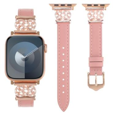 Imagem de WONFAITH Pulseira de couro compatível com Apple Watch Ultra SE séries 10, 9, 8, 7, 6, 5, 4, 3, 2 e 1 de 38 mm, 40 mm, 41 mm, 42 mm, 44 mm, 45 mm, 46 mm, 4, 3, 2 e 1