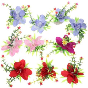 Imagem de Hemoton Prato de sushi de flores artificiais: 10 peças de decoração de prato de sashimi para decoração de pratos de cozinha de restaurante japonês