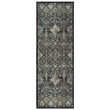 Imagem de Gertmenian Tapete de área tufado impresso interno corredor 2x6, tapete de decoração de casa antiderrapante para entrada, quarto, sala de estar, transitório, tanis antrocite, 28527