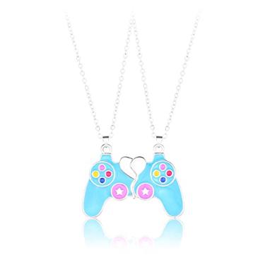 Imagem de Colar magnético de controle de jogo para casal combinando console alça pingente para melhores amigos amizade presentes de dia dos namorados joias para ele e seus amantes, Metal, Liga metálica.