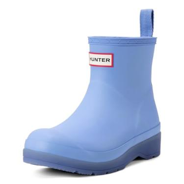 Imagem de Hunter Bota de chuva feminina curta translúcida à prova d'água, Azul médio, 34