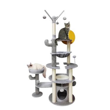 Imagem de Playground de gatos, Arranhador Gato Casa,Poste para Arranhar Gatos Durável e de Vários Níveis Cat Tower (172CM)