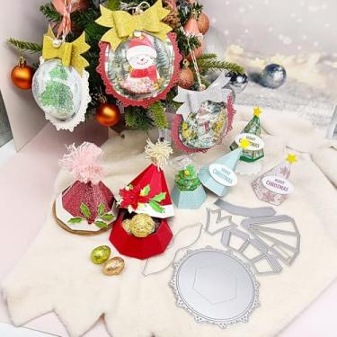 Imagem de Alinacutle Caixa de doces para decoração de Natal, corte de metal, para embalagem de presentes, papel artesanal, festival, celebração, presente, recipiente, Alinacutle