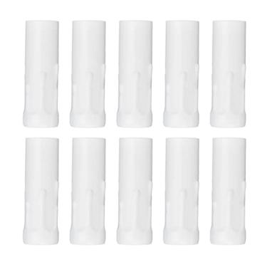 Imagem de Mangas de Cobertura de Vela, 10 Peças E14 Tubo de Metal Soquete de Vela Cobre Mangas Acessórios de Iluminação Diy para Lustres de Cristal Doméstico (Branco)
