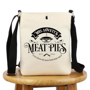 Imagem de G2TUP Stephen Sweeney Todd Inspirado Gift Mrs. Lovett's Meat Pies Bolsa tiracolo Sweeney Todd FanTravel Bag Johnny Fan Gift, Meat Pies Crb, Transversal