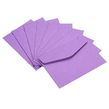 Imagem de PATIKIL Mini envelopes, pacote com 60 unidades de papel em branco para guardar pequenos itens de visita, porta-cartões para festas, roxo