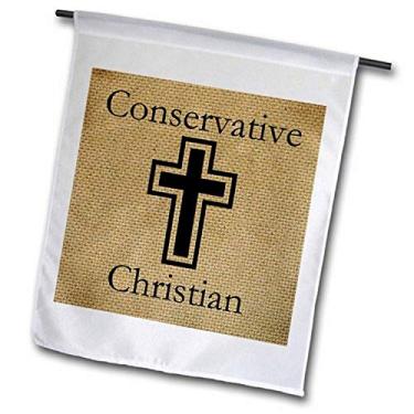 Imagem de 3dRose fl_150119_2" Bandeira de jardim conservadora com textura de juta cristã conservadora, 45 x 68 cm