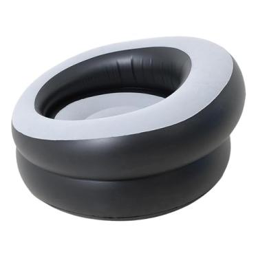 Imagem de ＫＬＫＣＭＳ Cadeira inflável sofá inflável pvc espreguiçadeira reunindo sofá para acampamento mochila móveis ao ar livre sala de estar piqueniques, Cinza