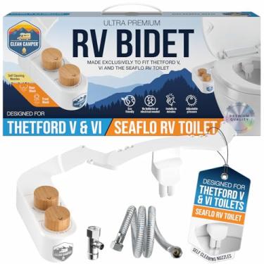 Imagem de Bidê RV da Clean Camper | Design personalizado para banheiros Thetford V, VI e SeaFlo RV | Kit completo com fácil instalação | Bicos duplos e autolimpantes | Upgrade para vaso sanitário RV
