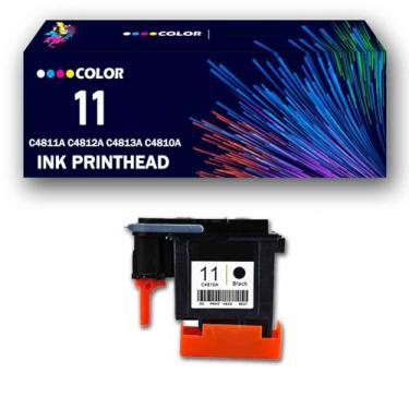 Imagem de YIZHIYZ 4 peças 11 cabeças de impressão, cabeça de impressão de substituição para HP 500 510 800 1000 1100 1100dtn 1200d 1200dtn 1200dtw 2230 2280 2280tn 2300 2300dtn 2300dtn 0n 5000 impressoras ps