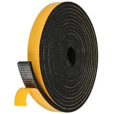Imagem de Amzjjle 16 Pés Vedação de Vedação Contra Intempéries(1"x1/4") para Janela de Porta, Fita de Espuma de Alta Densidade, Isolamento Acústico, Tira de Isolamento, Seladores de Porta pa (1 Polegada X 1/4 P