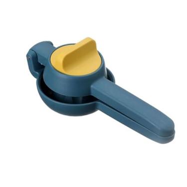 Imagem de Espremedor de limão portátil espremedor de frutas de laranja limão espremedor manual de citrinos laranja espremedor espremedor de suco manual de cozinha (cor: azul)
