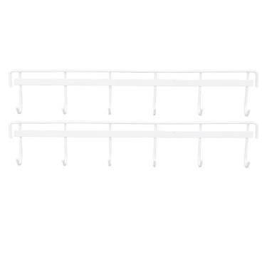 Imagem de Cabide Montado na Parede Em Aço Inoxidável 304 Com 6 Ganchos para Toalha, Chapéu e Roupas (6 ganchos 2 brancos)