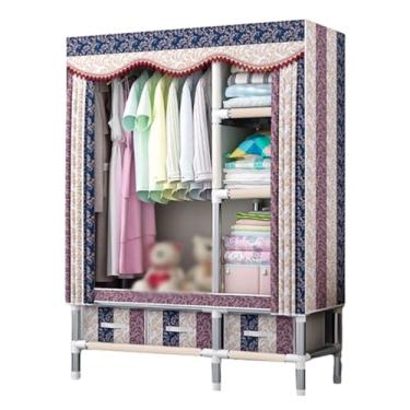 Imagem de Guarda-roupa Armário de guarda-roupa forte autônomo rack de roupas com gavetas armário de guarda-roupa para pendurar roupas organizador de armazenamento armário