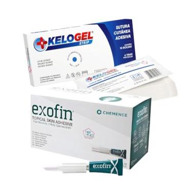 Imagem de KELOGEL, KIT COLA CIRURGICA EXOFIN 1ML CX 10UN + 1CX STERISTRIP TAMANHO:1ML X 60CM STERISTRIP