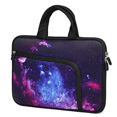 Imagem de 11,6 12 12,1 12,1 12,5 polegadas Bolsa para laptop Chromebook Notebook Ultrabook Bag Tablet Capa de neoprene com bolsos extras para Apple MacBook Air, Samsung, Google, Acer, HP, DELL Asus (Azul Galaxy)