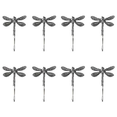 Imagem de 8 peças de grampo de cabelo prata Coraline libélula, grampos de cabelo estilo libélula retrô, acessórios de cabelo vintage libélula se aplicam ao baile, Natal, festa de aniversário, decoração para