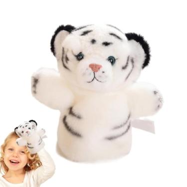 Imagem de Fantoches de animais, fantoches de mão - Tigre de pelúcia de fantoche de meia,Fantoches de dramatização de animais da selva, contação de histórias interativa, boneca de tigre pré-escolar para professo