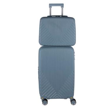 Imagem de Kit mala bordo 10kg com frasqueira de mao em Polipropileno - Havai (Azul Claro)