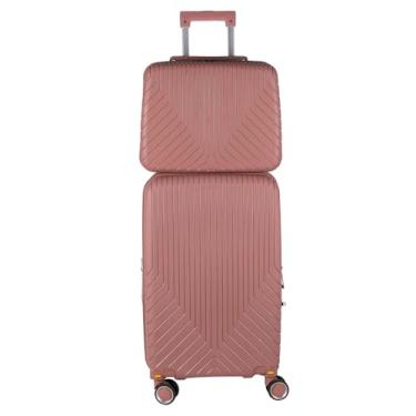 Imagem de Kit mala bordo 10kg com frasqueira de mao em Polipropileno - Havai (Rose)