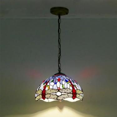 Imagem de Restaurante Contemporâneo Lustre Campo Americano Sala Quarto Hotel Corredor Vidro Colorido Lâmpada Pingente (D D30CM)