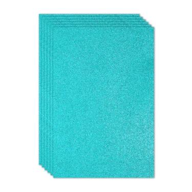Imagem de PATIKIL Folha de espuma de glitter não adesiva de 2 mm (1/25.4 cm) de espessura, 40 x 60 cm, azul verde, placa de espuma EVA brilhante para artesanato, 6 peças