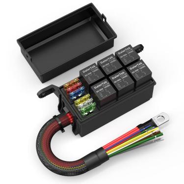 Imagem de Caixa de relé DaierTek 12V Caixa de fusíveis de relé de 6 vias à prova d`água