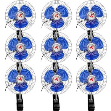 Imagem de Kit 9 Mini Ventilador Veicular Carro Caminhão ônibus De 15cm