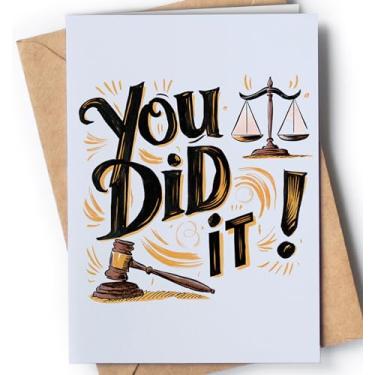 Imagem de Cartão de graduação da Faculdade de Direito - Congrats for Passing the Bar Exam for Him, Her - Law School Graduate for Men, Women - New Future Lawyer Congratulations Card - You Did it Grad Card for