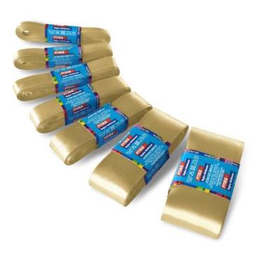 Imagem de 50mts Kit Fita Cetim Mimosa 100mm(10cm) X 10 Mts C/5un = 50m - Fitas R