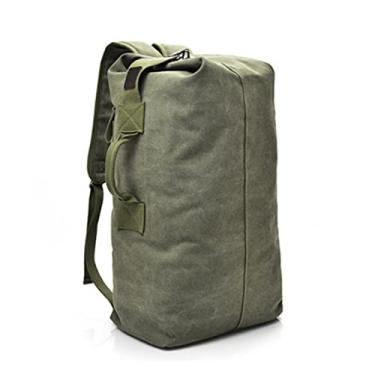 Imagem de Mochila de viagem masculina de grande capacidade bolsa de lona de qualidade bolsas de ombro mochilas masculinas(Green,18 * 10 * 8in)
