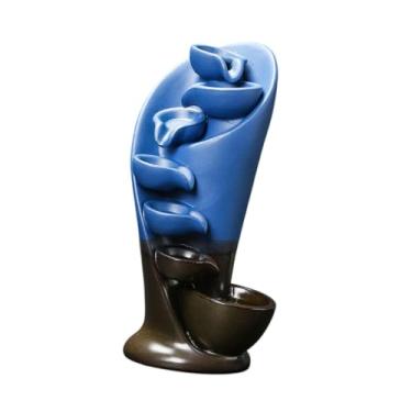Imagem de IEUDNS Ornamento de desktop de queimador de incenso de backflow, Azul