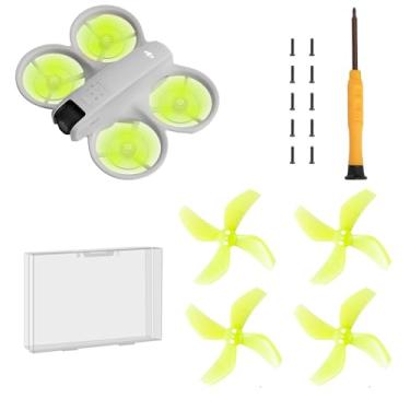 Imagem de TEHAOUU Hélices coloridas para drone DJI Neo hélices de baixo ruído, leves, duráveis, lâminas de asa de hélice para acessórios DJI Neo, peças de reposição rápida, 4 peças (verde)