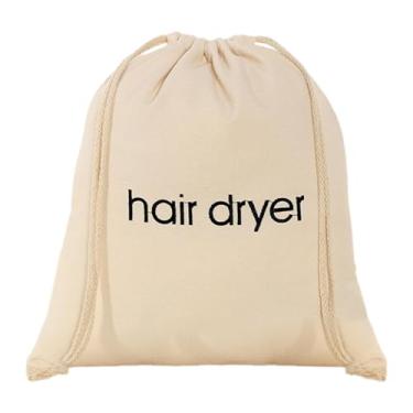 Imagem de Ioensy Bolsa de armazenamento de secador de cabelo Pouca de viagem Pouca de batida de batida de tração Organizador de viagem simples para viagens de negócios, Bege