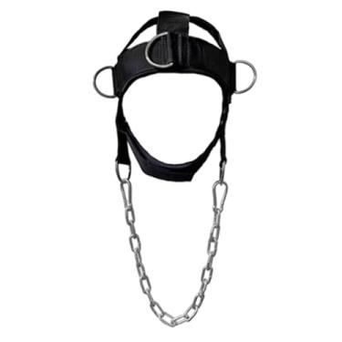 Imagem de Dynwave a cinto de arnês do pescoço da cabeça com corrente de metal e loops de força pesada EXERCÍCIO de EXERCÊNCIA de POWERLIFTING MMA