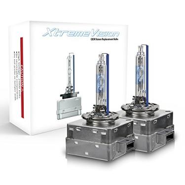 Imagem de Lâmpadas de substituição Xenon Xtremevision AC HID OE - D1S/D1R / D1C - 5000K branco brilhante (1 par) - 2 anos de garantia (base de metal)