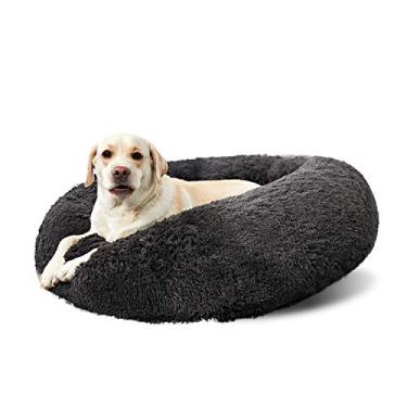 Imagem de Cama redonda lavável para cães grandes, cama para cachorro grande, cama confortável e calmante para cães