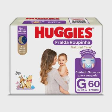 Imagem de Fralda huggies natural care roupinha G 60 unidades
