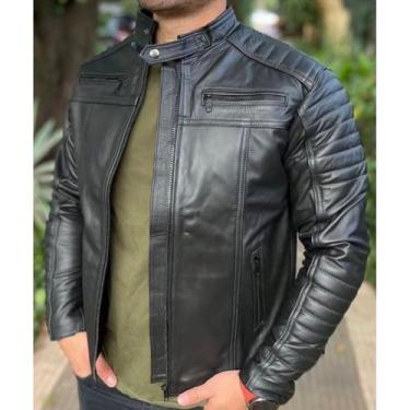 Imagem de Jaqueta de Couro Legítimo Masculina - Búfalo, Preto, XGG