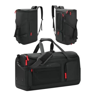 Imagem de RFVNL Grandes Bolsas De Viagem Impermeáveis 3 Em 1 Para Roupas Com Compartimento Sapatos, Conversíveis Mão Masculinas Molhadas, Bolsa Ternos Homens E Mulheres (Preta)