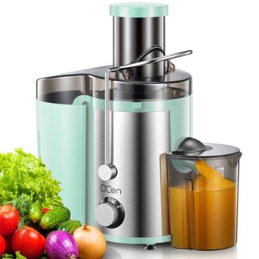 Imagem de QCen Máquina De Suco, Extrator Centrífugo De 800 W Com Boca Larga De 3" E Rampa De Alimentação Para Frutas E Vegetais, Fácil De Limpar, Aço Inoxidável, Sem Bpa (Água)