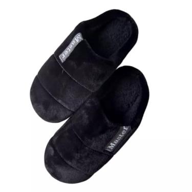 Imagem de Pantufa Masculina Confortável Chinelo Inverno Forrado Mascolino Sapatilha Antiderrapante Super Quentinha Adulto Unissex Quarto Forrada Macia Peluciada Frio Feminina Tradicional Pelúcia (PRETO, BR, Adulto, Numérico, 37.5)