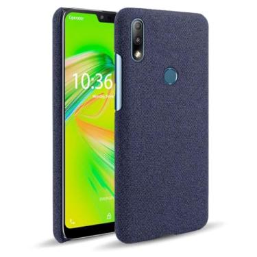 Imagem de Capa para ASUS Zenfone Zb634kl,Capa desenhada em lona,Case Protetora Ultrafina com Empunhadura Macia,Design em Tecido Antichoque e Antiarranhões-Blue