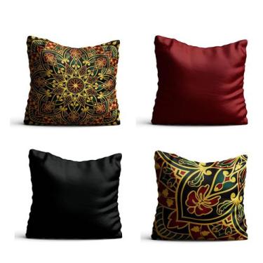 Imagem de 4 Capas de almofada  42x42 -  mandalas vermelhas Atelier Valverde