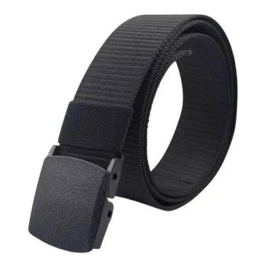 Imagem de Cinto Masculino Preto de Nylon Grosso Com Fivela de Plástico, Preto, 1