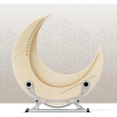 Imagem de Harpa de lira de 15 cordas, instrumento musical de madeira com suporte, harpa de lira lunar em tom C para crianças e adultos