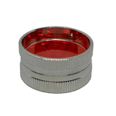 Imagem de Dichavador de Metal Holográfico Mini | 2 Partes | Fechamento Magnético | Cores Variadas (Vermelho)
